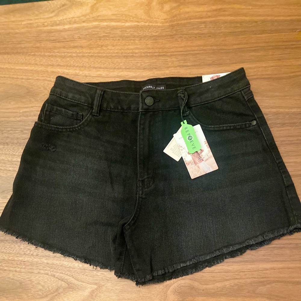 Sincerely Jules Super High Rise Black Shorts